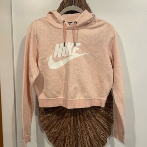 Nike Women's Light Pink Cropped Hoodie